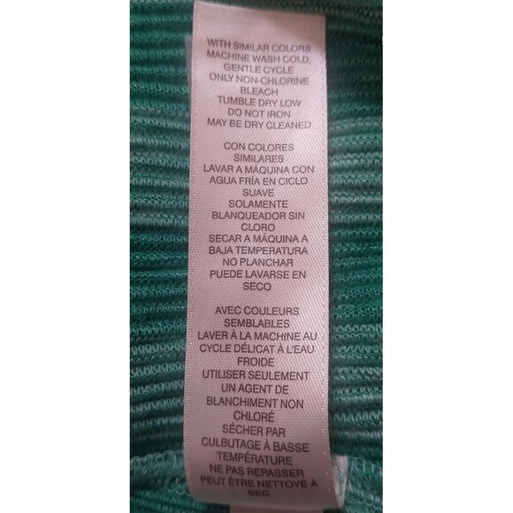 Chicos Green Striped Short Sleeve Top Size 3 Polyester Rayon Blend Womens Shirt - Picture 5 of 7